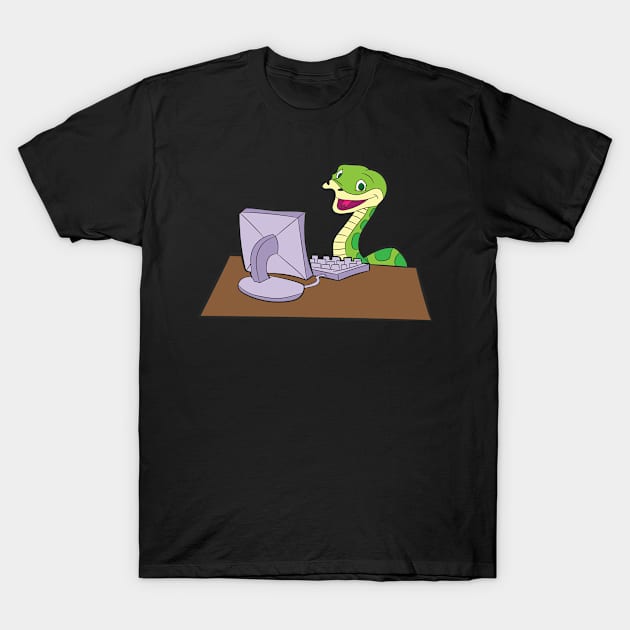 Computer Programming Shirt | Snake Coder Hacker Gift T-Shirt by Gawkclothing